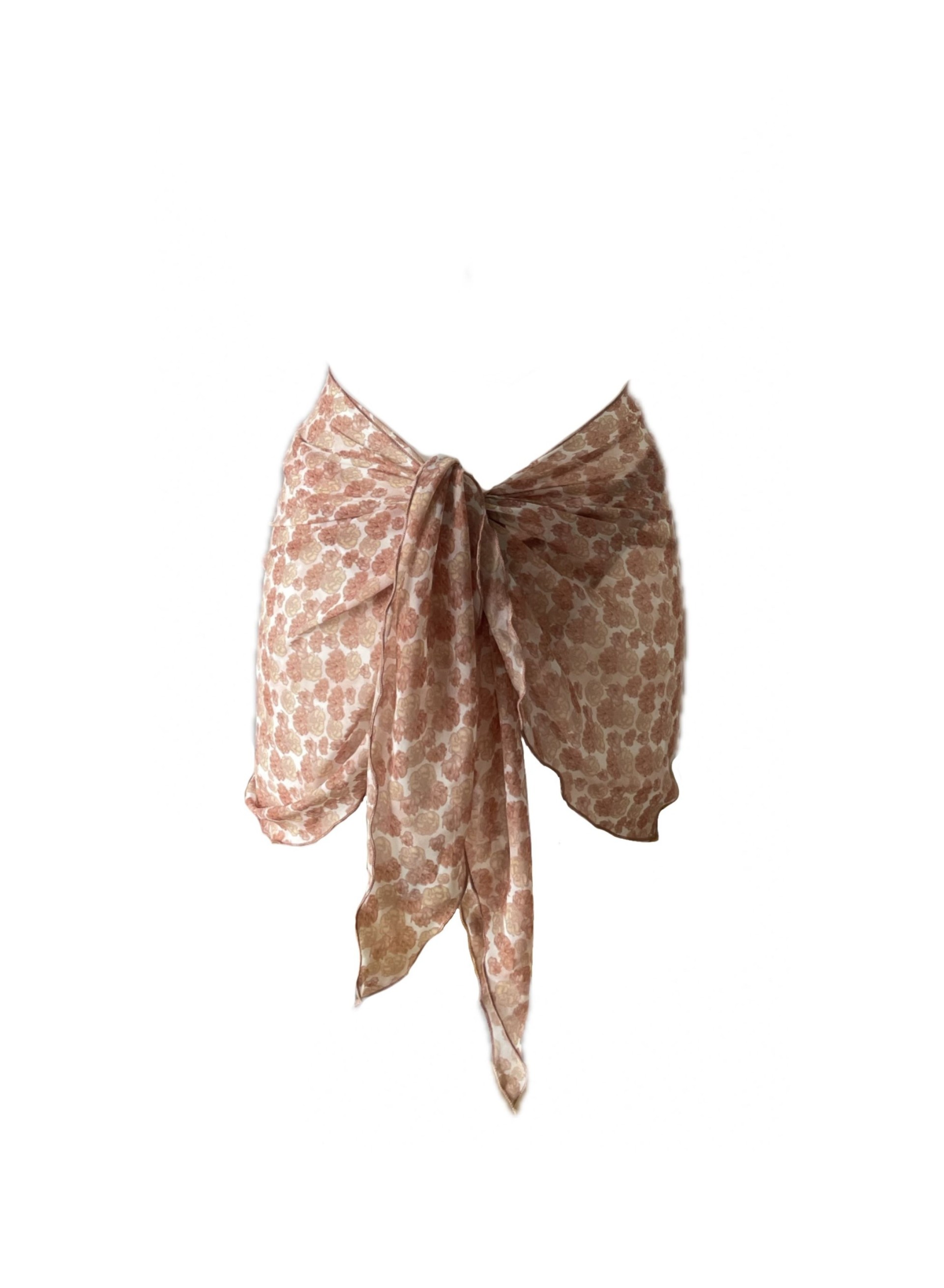 Grandma's Carnations Mini Beach Cover-up Skirt